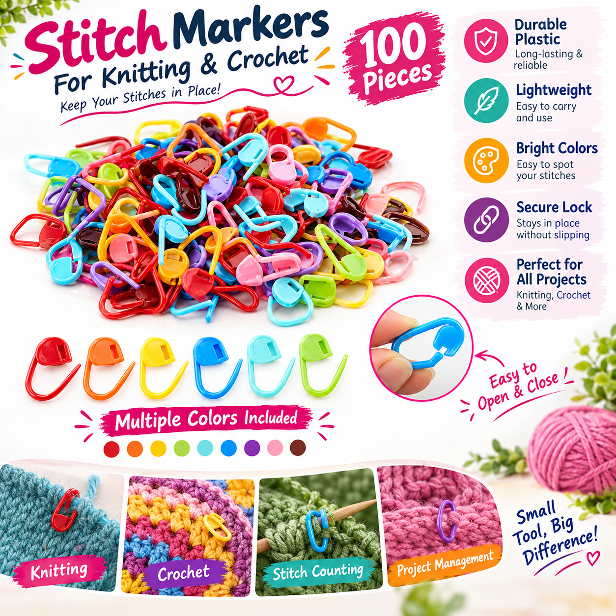 Stitch Markers for Knitting & Crochet