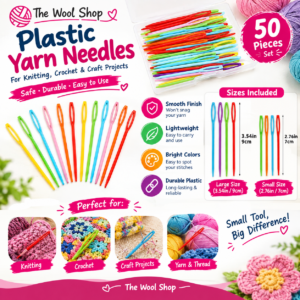 Plastic Yarn Needles – Small & Large | Knitting, Crochet & Craft Needles | 20% Off 50-Piece Pack