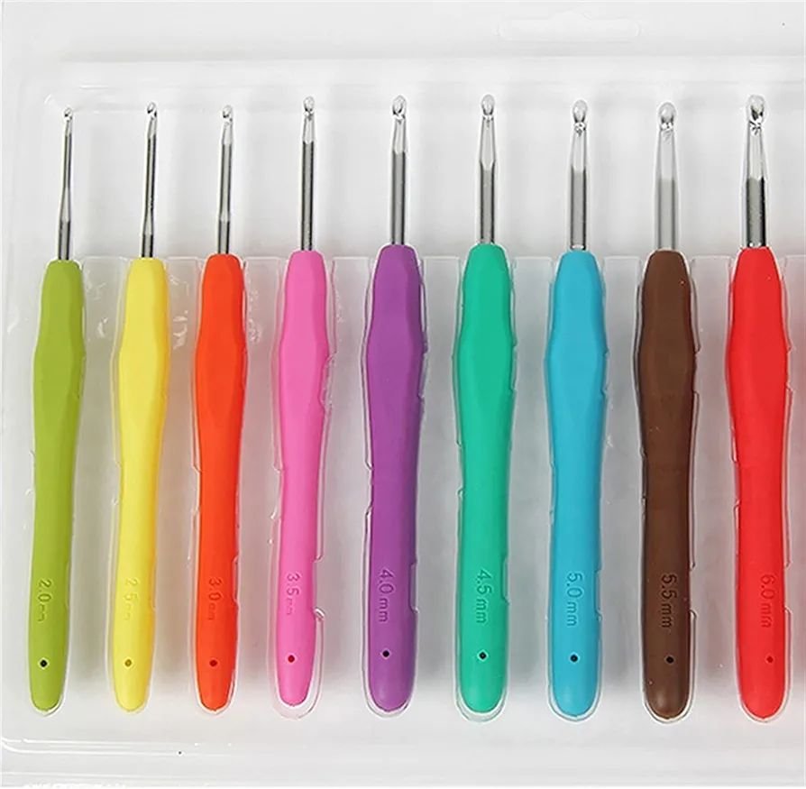 Crochet Hooks with Soft Grip (2mm–10mm) | All Sizes & Complete Set
