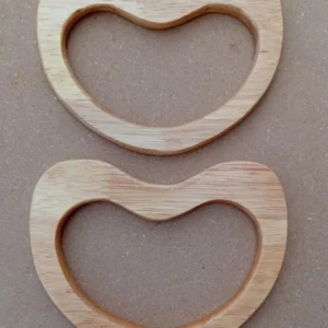 Natural Wooden Heart-Shaped Bag Handles for DIY Handbag Making