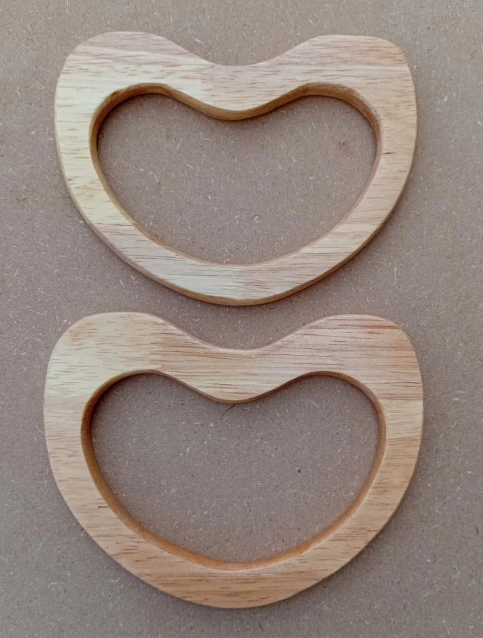 Natural Wooden Heart-Shaped Bag Handles for DIY Handbag Making